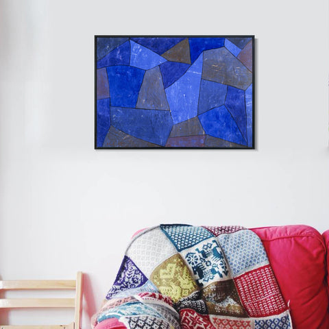 INVIN ART Framed Canvas Giclee Print Rocks at Night by Paul Klee Wall Art Living Room Home Office Decorations