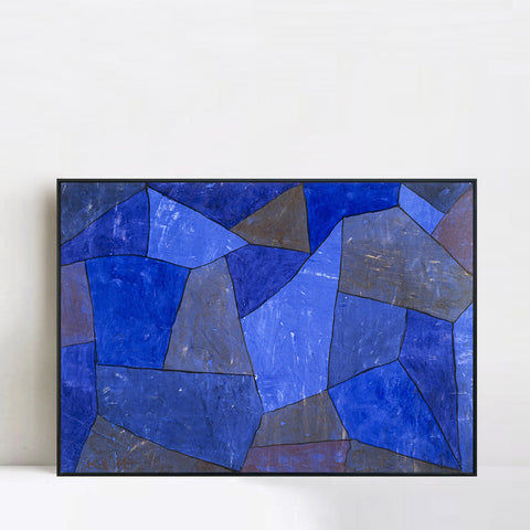 INVIN ART Framed Canvas Giclee Print Rocks at Night by Paul Klee Wall Art Living Room Home Office Decorations