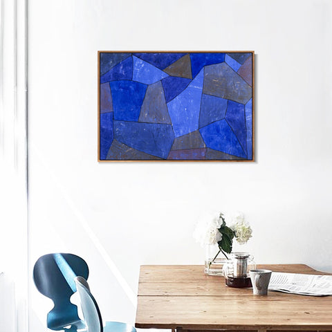 INVIN ART Framed Canvas Giclee Print Rocks at Night by Paul Klee Wall Art Living Room Home Office Decorations