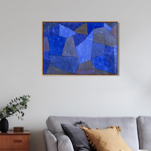 INVIN ART Framed Canvas Giclee Print Rocks at Night by Paul Klee Wall Art Living Room Home Office Decorations