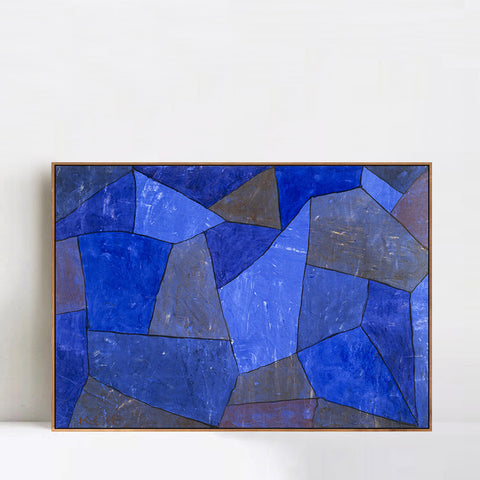 INVIN ART Framed Canvas Giclee Print Rocks at Night by Paul Klee Wall Art Living Room Home Office Decorations