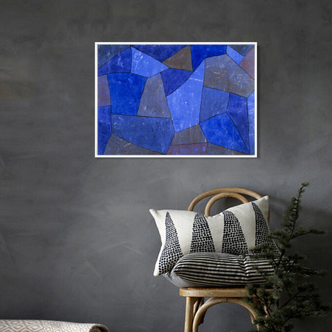 INVIN ART Framed Canvas Giclee Print Rocks at Night by Paul Klee Wall Art Living Room Home Office Decorations