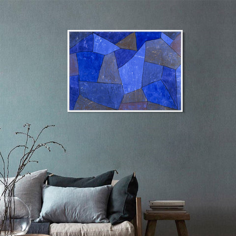 INVIN ART Framed Canvas Giclee Print Rocks at Night by Paul Klee Wall Art Living Room Home Office Decorations
