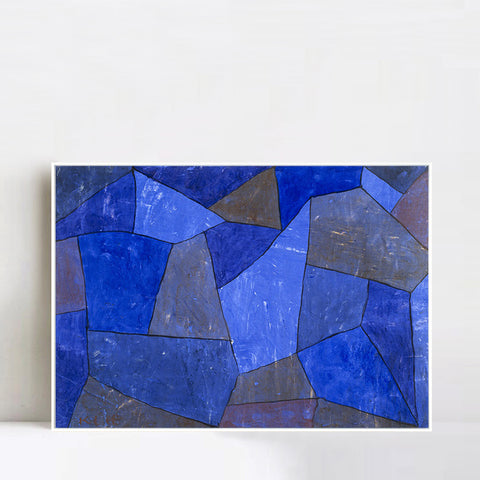 INVIN ART Framed Canvas Giclee Print Rocks at Night by Paul Klee Wall Art Living Room Home Office Decorations