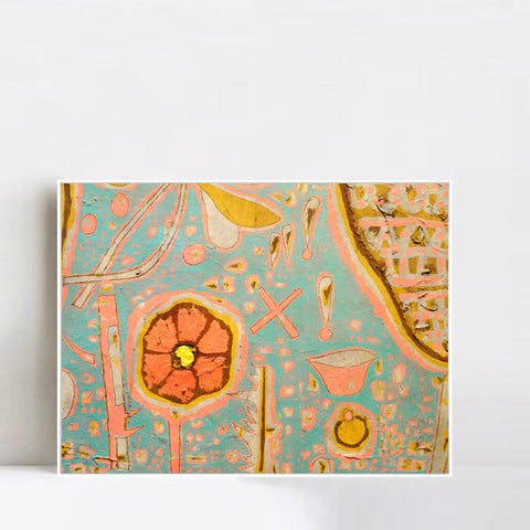 INVIN ART Framed Canvas Giclee Print Efflorescence;1937 by Paul Klee Wall Art Living Room Home Office Decorations