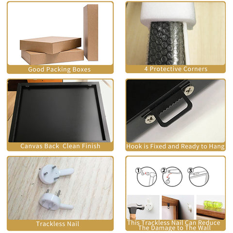 INVIN ART Framed Canvas Giclee Print Art Boating on the River by Marc Chagall Wall Art Living Room Home Office Decorations