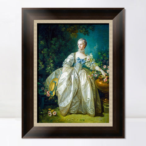 INVIN ART Framed Canvas Art Giclee Print Madame Bergeret by Francois Boucher Wall Art Living Room Home Office Decorations