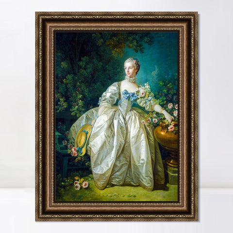 INVIN ART Framed Canvas Art Giclee Print Madame Bergeret by Francois Boucher Wall Art Living Room Home Office Decorations