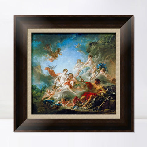 INVIN ART Framed Canvas Art Giclee Print Vulcan Presenting Venus with Arms for Aeneas by Francois Boucher Wall Art Living Room Home Office Decorations