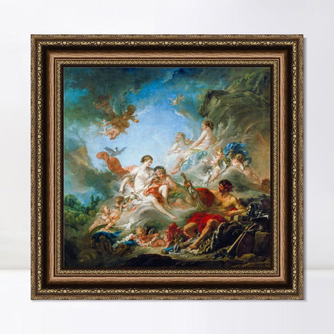 INVIN ART Framed Canvas Art Giclee Print Vulcan Presenting Venus with Arms for Aeneas by Francois Boucher Wall Art Living Room Home Office Decorations