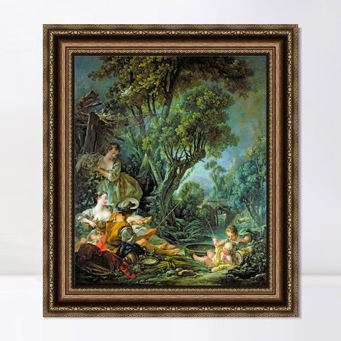 INVIN ART Framed Canvas Art Giclee Print Series#004 by Francois Boucher Wall Art Living Room Home Office Decorations