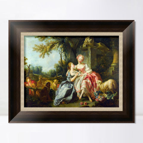 INVIN ART Framed Canvas Art Giclee Print The Billet Doux by Francois Boucher Wall Art Living Room Home Office Decorations
