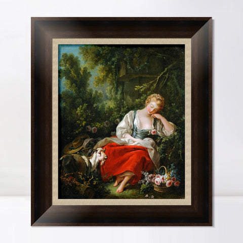 INVIN ART Framed Canvas Art Giclee Print Series#010 by Francois Boucher Wall Art Living Room Home Office Decorations