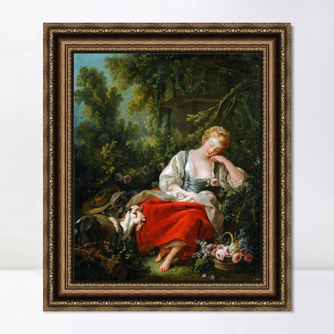 INVIN ART Framed Canvas Art Giclee Print Series#010 by Francois Boucher Wall Art Living Room Home Office Decorations