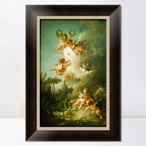 INVIN ART Framed Canvas Art Giclee Print Series#012 by Francois Boucher Wall Art Living Room Home Office Decorations