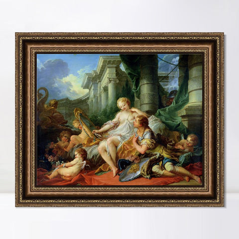 INVIN ART Framed Canvas Art Giclee Print Rinaldo Armida by Francois Boucher Wall Art Living Room Home Office Decorations