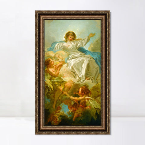 INVIN ART Framed Canvas Art Giclee Print Series#016 by Francois Boucher Wall Art Living Room Home Office Decorations