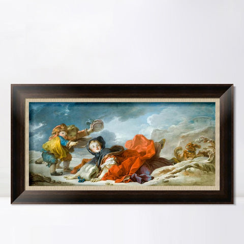 INVIN ART Framed Canvas Art Giclee Print Series#017 by Francois Boucher Wall Art Living Room Home Office Decorations