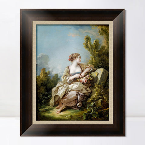 INVIN ART Framed Canvas Art Giclee Print Series#019 by Francois Boucher Wall Art Living Room Home Office Decorations