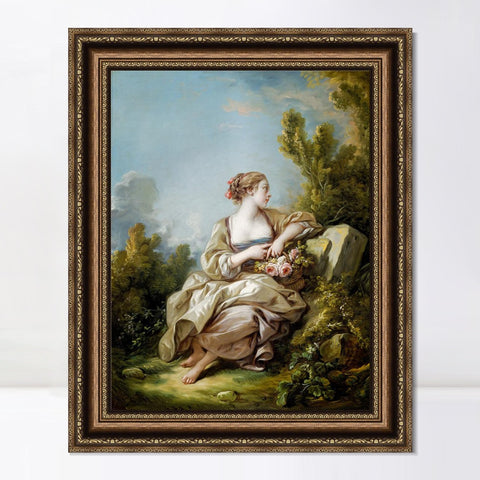 INVIN ART Framed Canvas Art Giclee Print Series#019 by Francois Boucher Wall Art Living Room Home Office Decorations