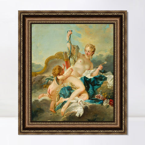 INVIN ART Framed Canvas Art Giclee Print Series#021 by Francois Boucher Wall Art Living Room Home Office Decorations