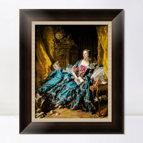 INVIN ART Framed Canvas Art Giclee Print Madame de Pompadour by Francois Boucher Wall Art Living Room Home Office Decorations