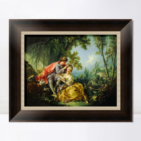 INVIN ART Framed Canvas Art Giclee Print Series#028 by Francois Boucher Wall Art Living Room Home Office Decorations