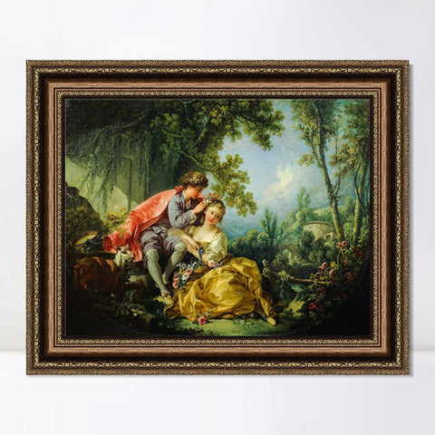 INVIN ART Framed Canvas Art Giclee Print Series#028 by Francois Boucher Wall Art Living Room Home Office Decorations