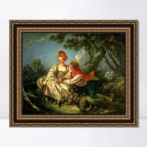 INVIN ART Framed Canvas Art Giclee Print Autumn anagoria by Francois Boucher Wall Art Living Room Home Office Decorations