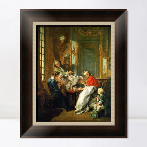 INVIN ART Framed Canvas Art Giclee Print The lunch by Francois Boucher Wall Art Living Room Home Office Decorations