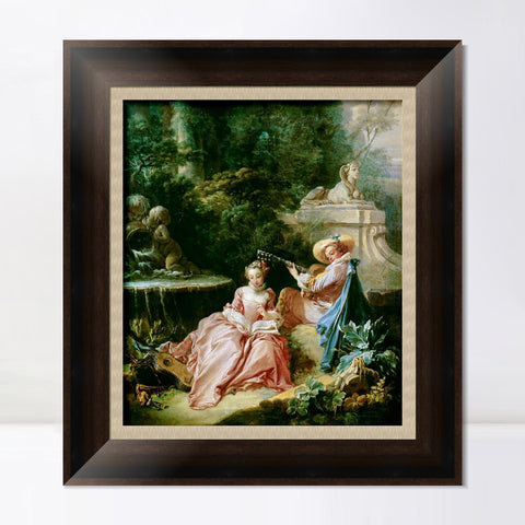 INVIN ART Framed Canvas Art Giclee Print Series#038 by Francois Boucher Wall Art Living Room Home Office Decorations