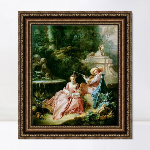 INVIN ART Framed Canvas Art Giclee Print Series#038 by Francois Boucher Wall Art Living Room Home Office Decorations