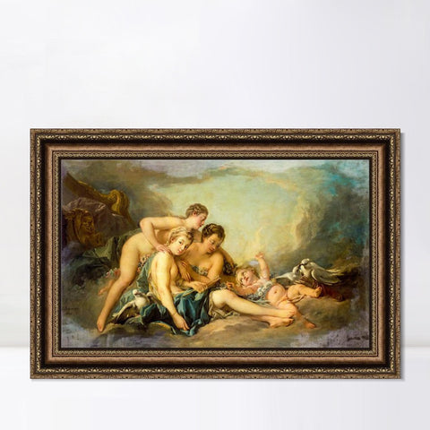 INVIN ART Framed Canvas Art Giclee Print Series#040 by Francois Boucher Wall Art Living Room Home Office Decorations