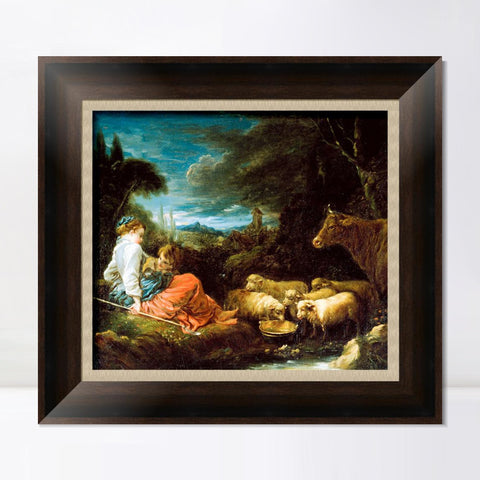 INVIN ART Framed Canvas Art Giclee Print Series#042 by Francois Boucher Wall Art Living Room Home Office Decorations