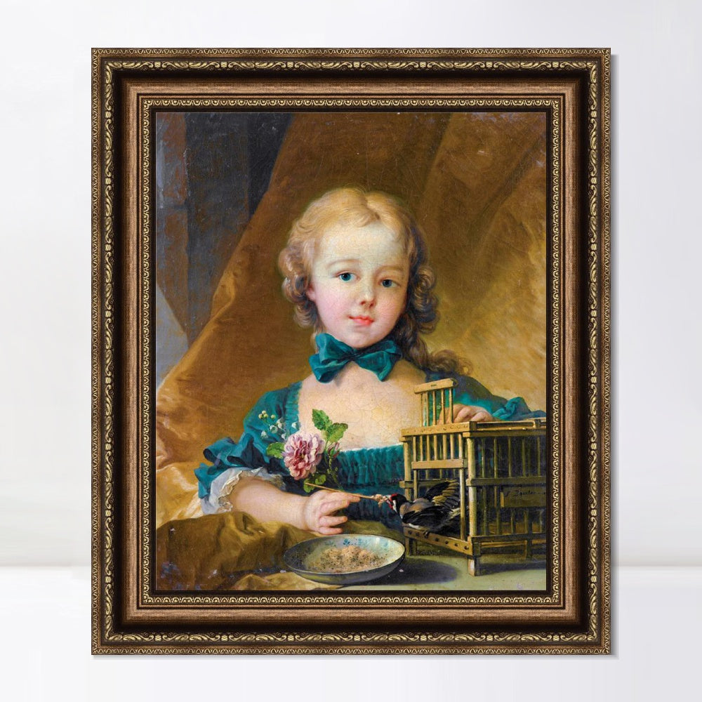 INVIN ART Framed Canvas Art Giclee Print Series#044 by Francois Boucher Wall Art Living Room Home Office Decorations