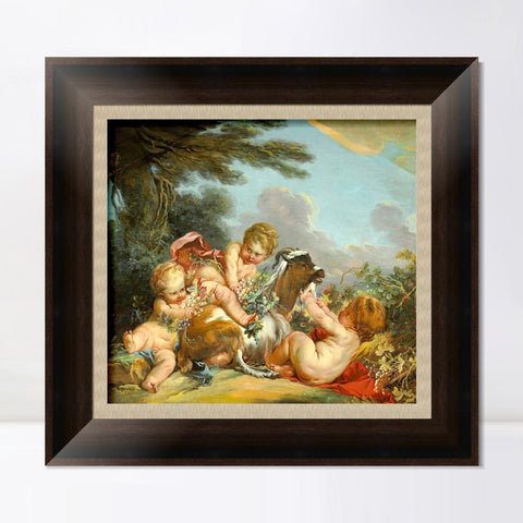 INVIN ART Framed Canvas Art Giclee Print Series#046 by Francois Boucher Wall Art Living Room Home Office Decorations