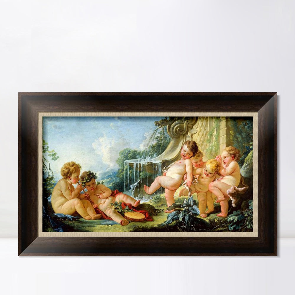 INVIN ART Framed Canvas Art Giclee Print Series#048 by Francois Boucher Wall Art Living Room Home Office Decorations