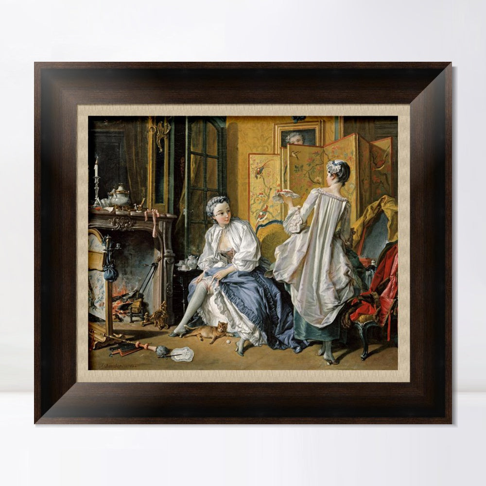 INVIN ART Framed Canvas Art Giclee Print Series#050 by Francois Boucher Wall Art Living Room Home Office Decorations
