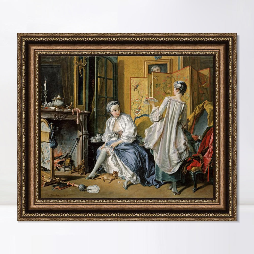 INVIN ART Framed Canvas Art Giclee Print Series#050 by Francois Boucher Wall Art Living Room Home Office Decorations