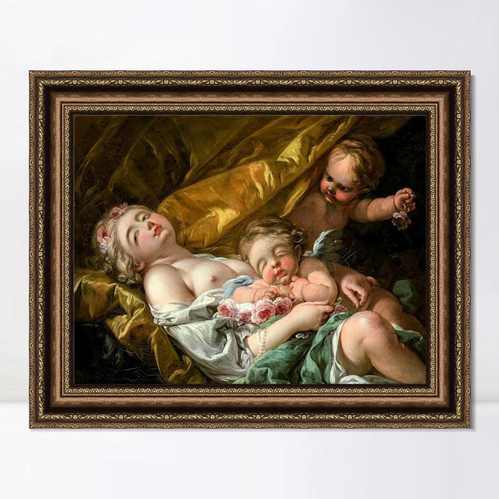 INVIN ART Framed Canvas Art Giclee Print Series#053 by Francois Boucher Wall Art Living Room Home Office Decorations