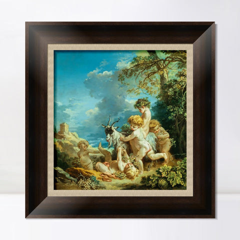 INVIN ART Framed Canvas Art Giclee Print Entitled Autumn, 1731 by Francois Boucher Wall Art Living Room Home Office Decorations