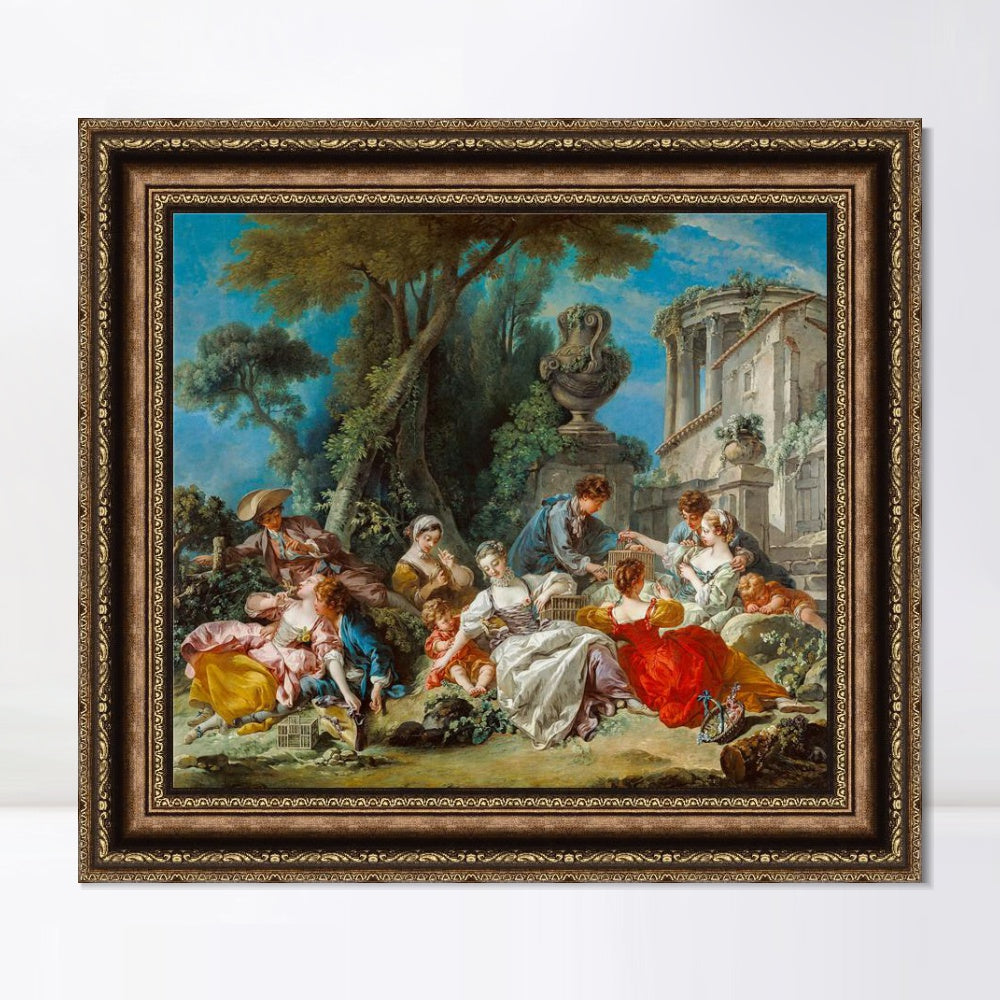INVIN ART Framed Canvas Art Giclee Print Series#058 by Francois Boucher Wall Art Living Room Home Office Decorations