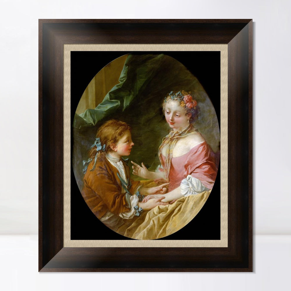 INVIN ART Framed Canvas Art Giclee Print Series#059 by Francois Boucher Wall Art Living Room Home Office Decorations