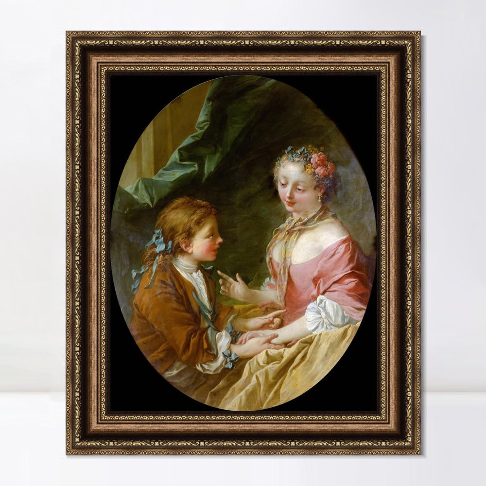 INVIN ART Framed Canvas Art Giclee Print Series#059 by Francois Boucher Wall Art Living Room Home Office Decorations