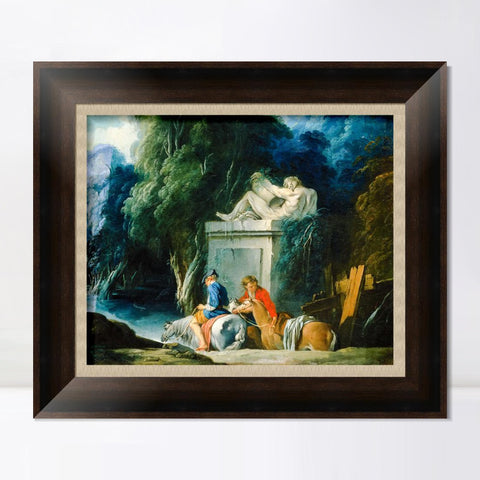 INVIN ART Framed Canvas Art Giclee Print Crossing the Ford by Francois Boucher Wall Art Living Room Home Office Decorations