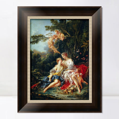 INVIN ART Framed Canvas Art Giclee Print Jupiter and Callisto by Francois Boucher Wall Art Living Room Home Office Decorations