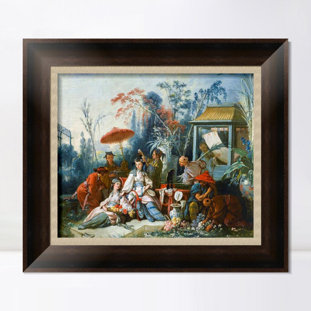 INVIN ART Framed Canvas Art Giclee Print Series#067 by Francois Boucher Wall Art Living Room Home Office Decorations