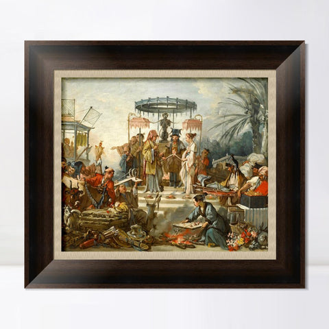 INVIN ART Framed Canvas Art Giclee Print Chinese Wedding by Francois Boucher Wall Art Living Room Home Office Decorations