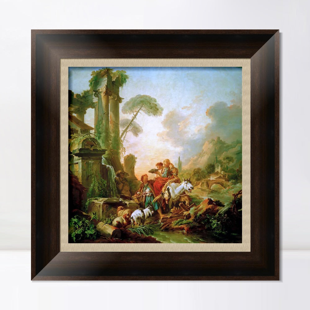 INVIN ART Framed Canvas Art Giclee Print Series#098 by Francois Boucher Wall Art Living Room Home Office Decorations