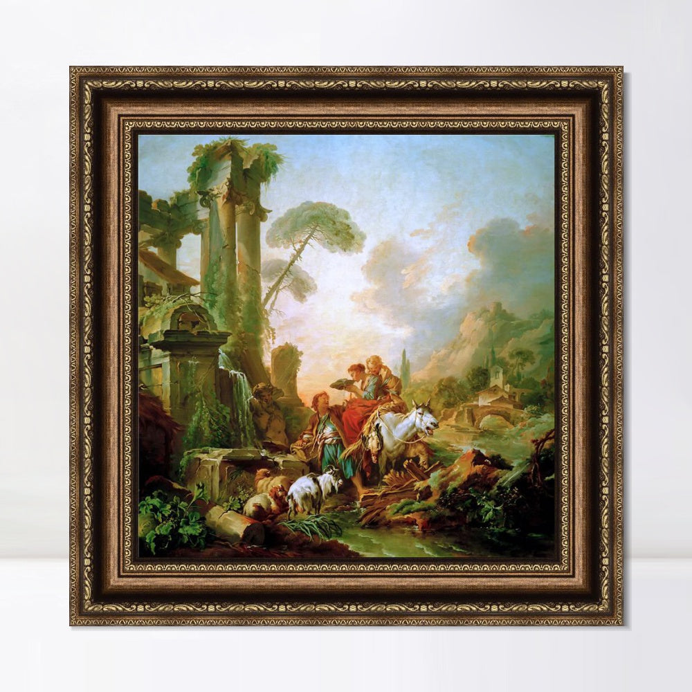 INVIN ART Framed Canvas Art Giclee Print Series#098 by Francois Boucher Wall Art Living Room Home Office Decorations